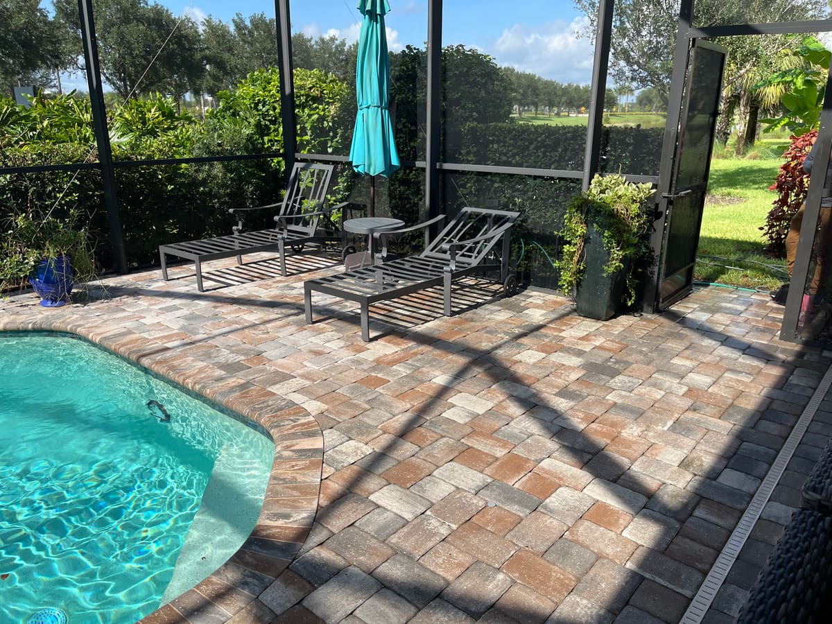 Clean paver patio at a Florida home