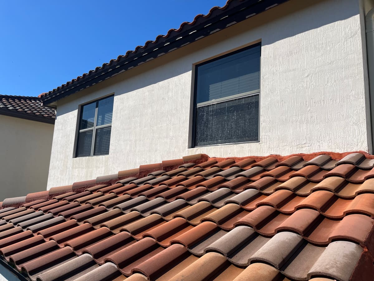 Tile roof soft washing